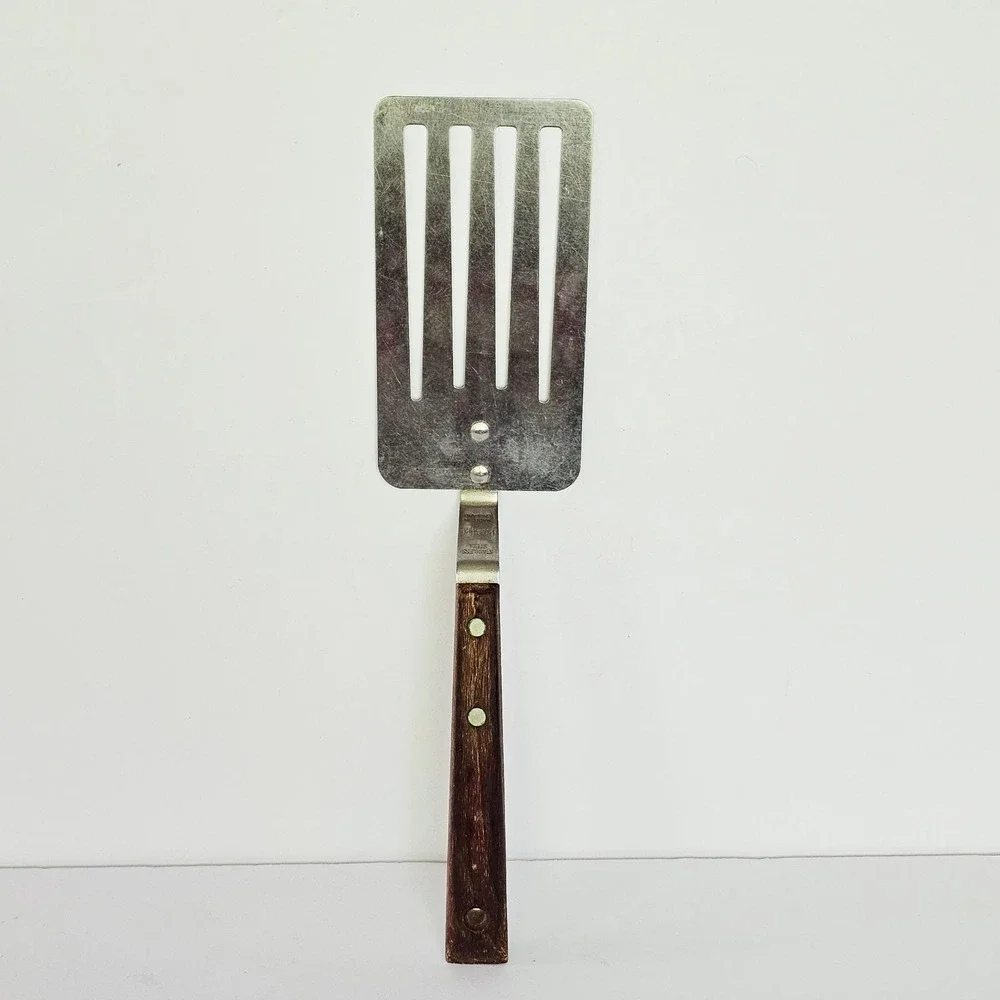 Vintage Prestige Spatula Stainless Steel Wood Handle Made in England Farmhouse